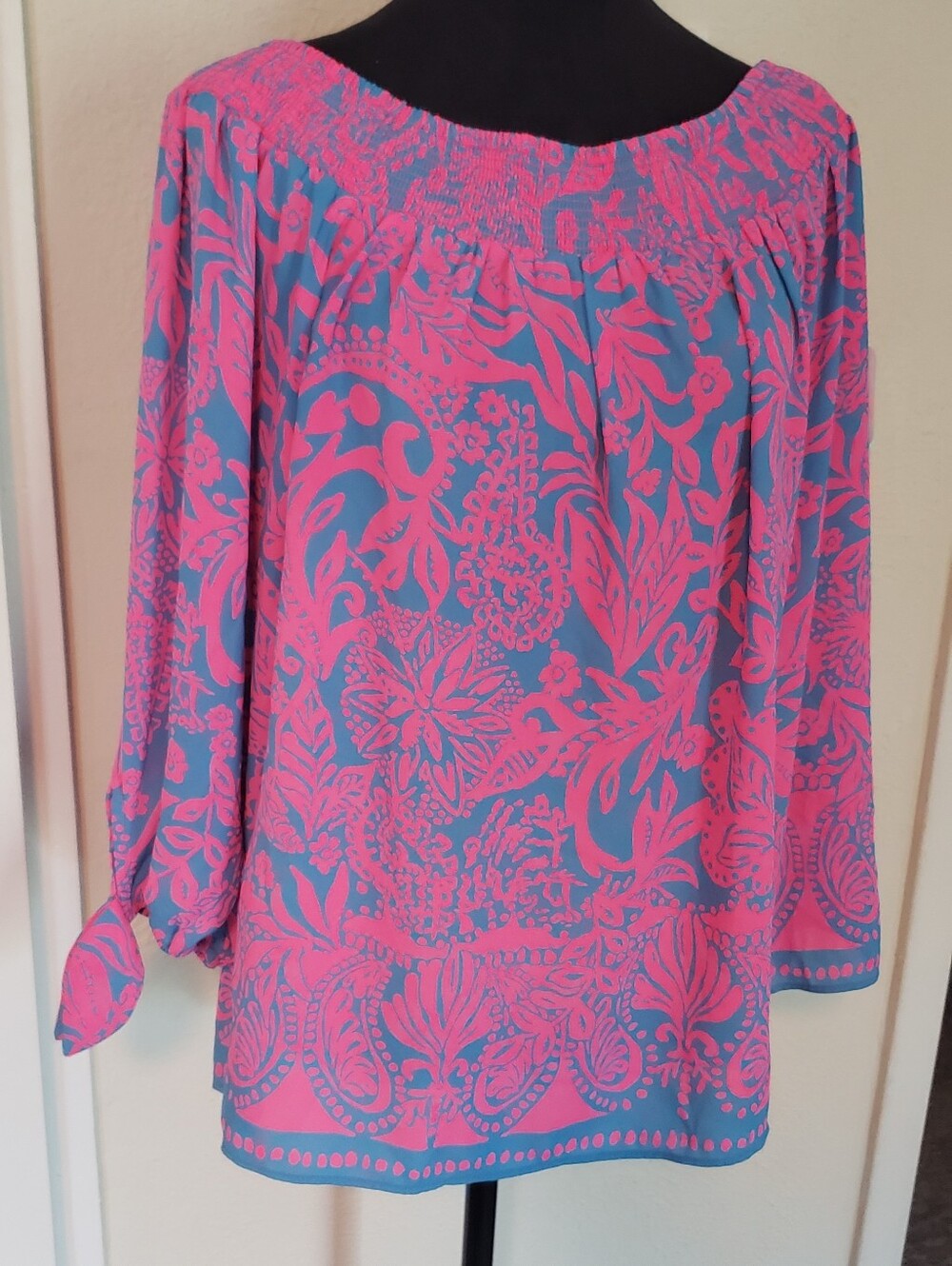 Lilly Pulitzer Pink Floral Off-Shoulder Women's Top